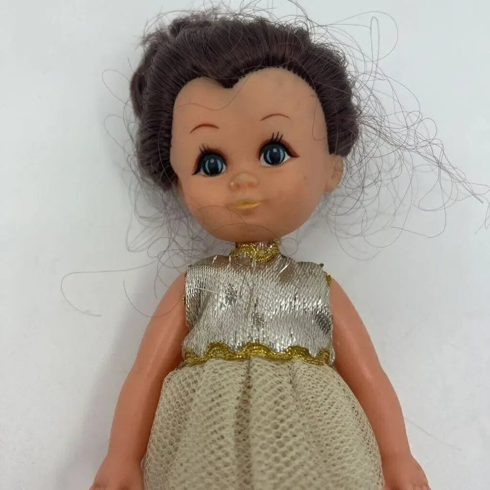 Vintage U.D.co Doll Ballerina Blue Eyes Dress Tutu‎ Brown Hair Hong Kong 9.5
